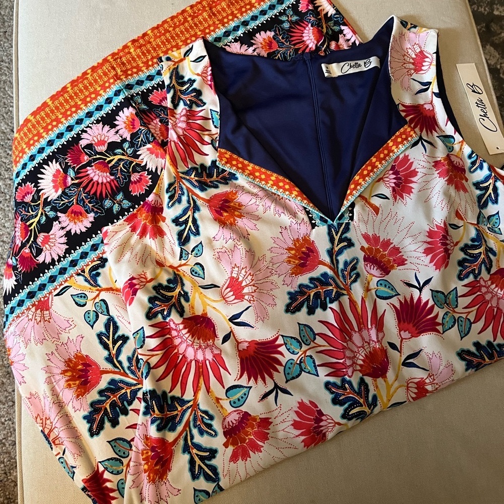 NWT CHETTA B FLORAL DRESS SZ 14